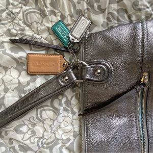 Coach silver shoulder bag